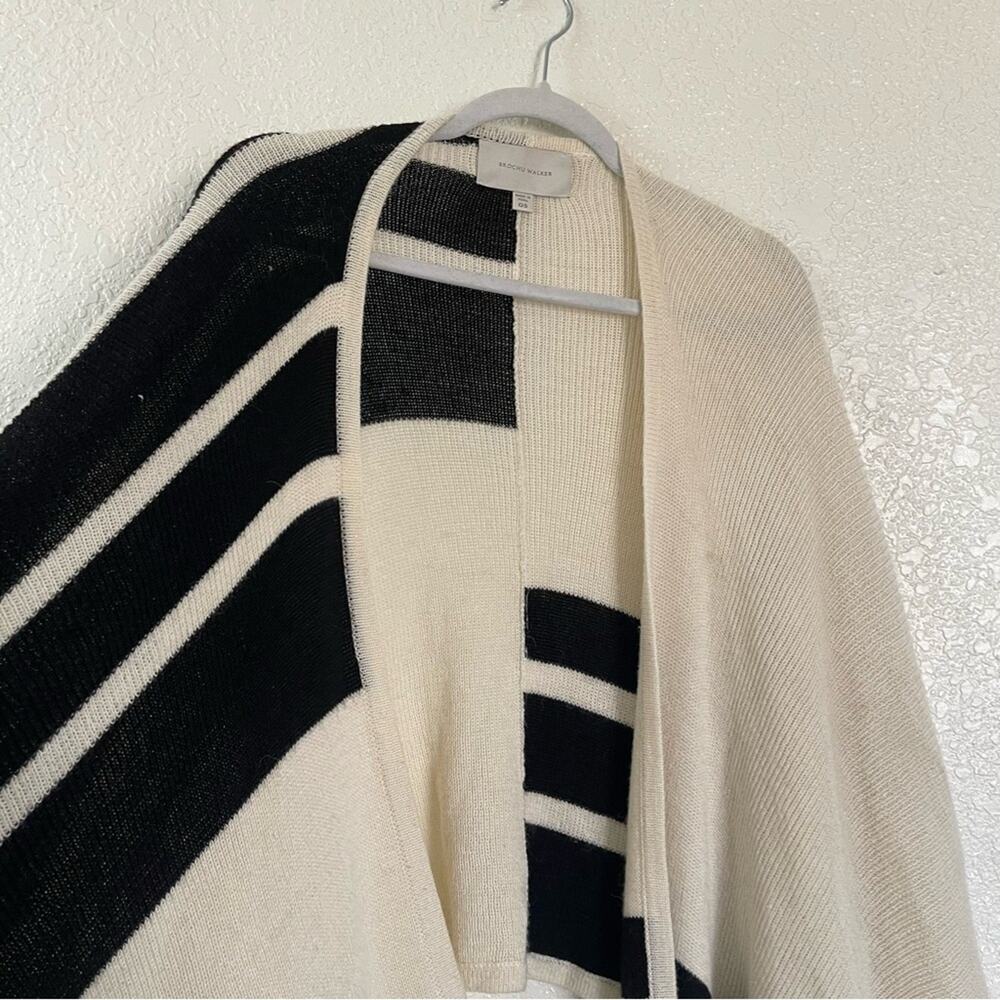Brochu Walker Alpaca Wool Stripes City Poncho Shawl One S - Picture 3 of 7